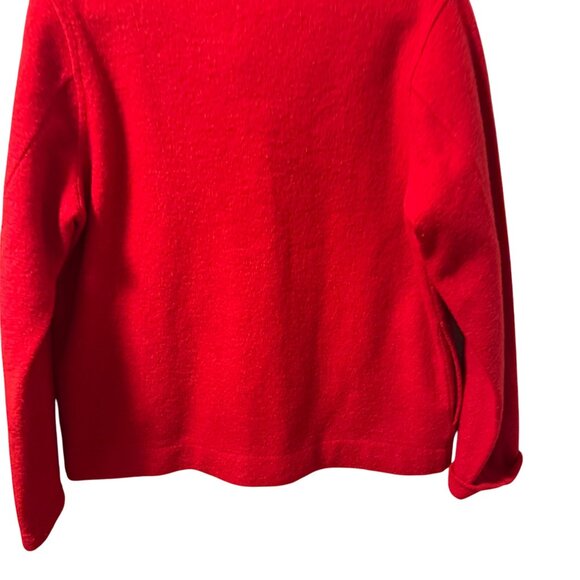 Marisa Christina Red Wool Jacket With Black Velcro Closure Sz  S jacket - Picture 11 of 12